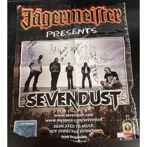 Signed Sevendust Jagermeifter Promotional Poster 5 Members Poster‎ Damaged